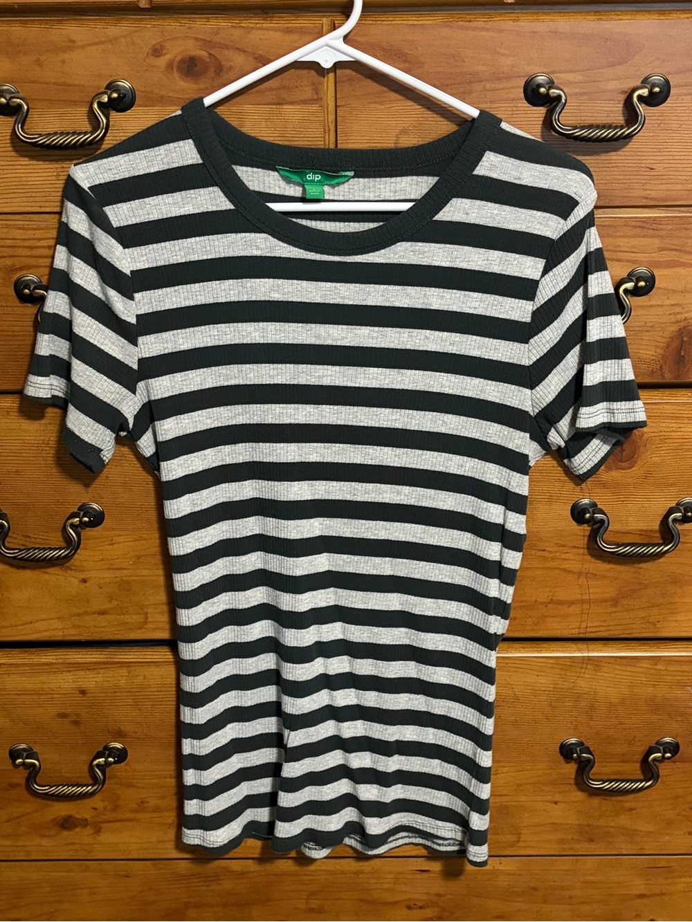 dip Black and White Striped Short Sleeve Tee